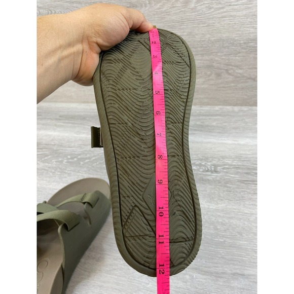 Chaco Chillos CF000089 Men's 12 Green Fabric‎ Upper Footbed Slip-On Slide Sandal - Picture 10 of 11